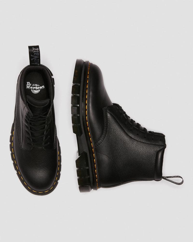 Dr Martens Rikard Lunar Leren Platform Laarzen Dames Zwart | NL 530EBC